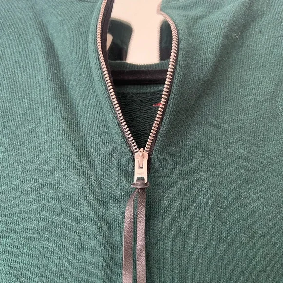 Coach Embroidered Green Crewneck Sweater with Zipper Pull - Picture 9 of 15